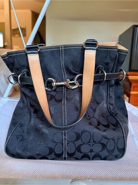 Vintage Coach Hamptons Signature C Belted Carryall tote bag 6352